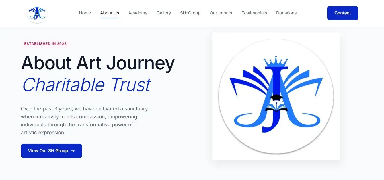 ArtJourney Trust website mockup