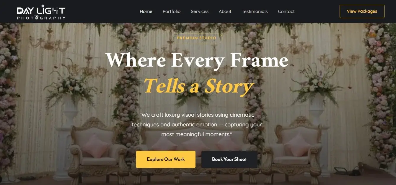 Daylight Photography website mockup